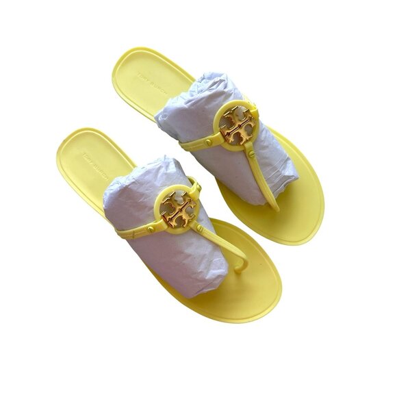 Tory Burch Womens Sz 12 Yellow Miller Cloud Jelly Sandals - Picture 1 of 8